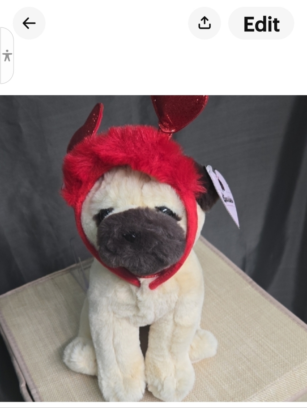 FAO Schwarz Cream Dog with Red Headband